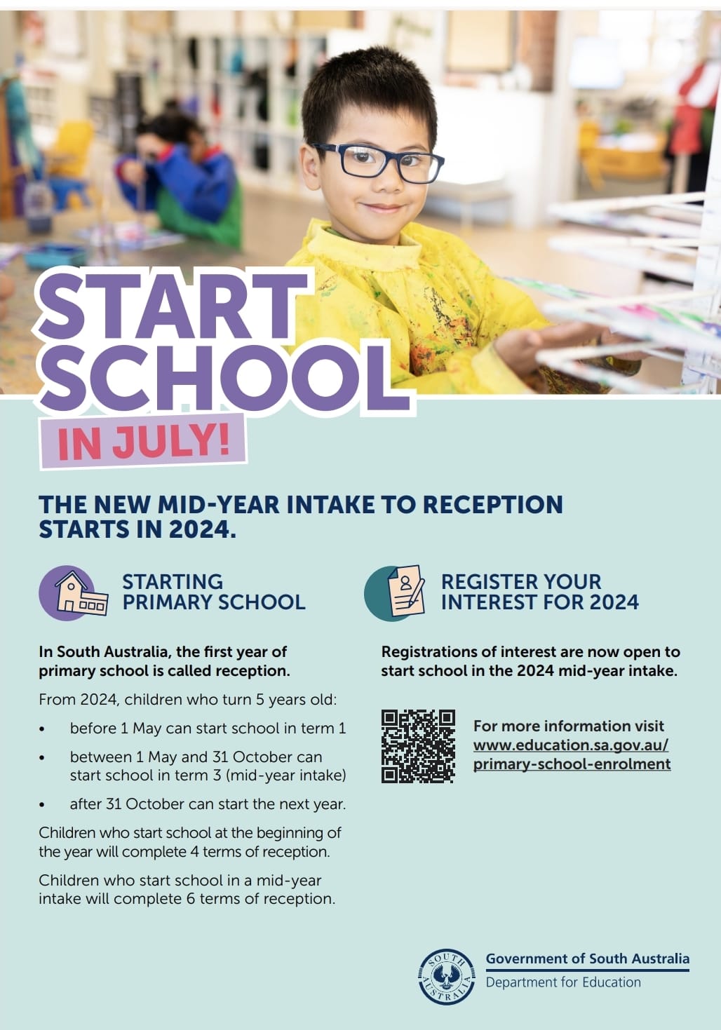 South Australian Department for Education (DFE) Introduces Mid-Year Intakes for Reception